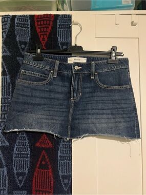 Hollister Blue Denim Mini Jean Skort